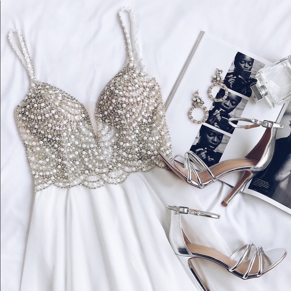 Beaded rhinestones formal dress